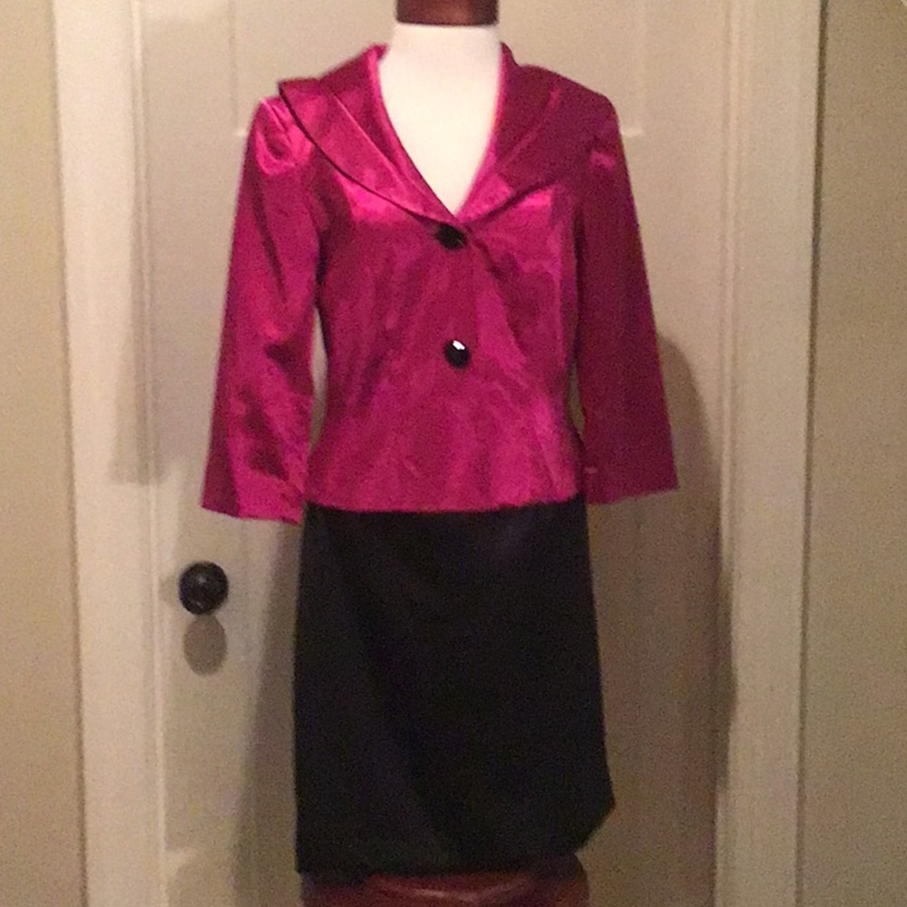 Isabella Suit/ Black/ fuchsia - midi